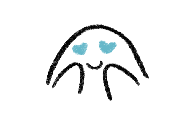 A blob with heart eyes.